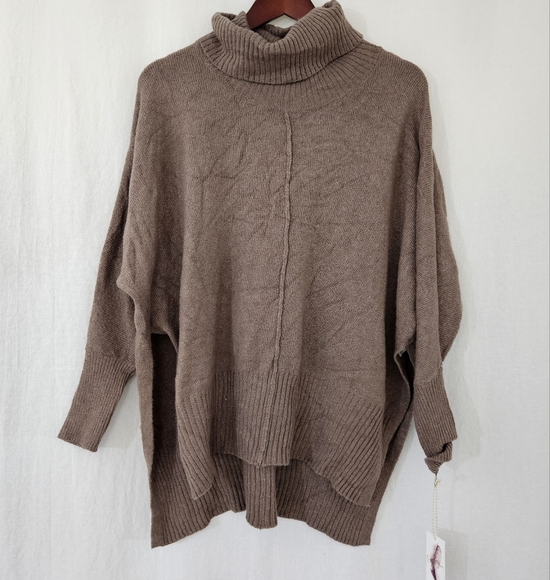 Jessica Simpson Turtle Neck Knit Sweater in Brown Women’s Size S - Picture 2 of 5
